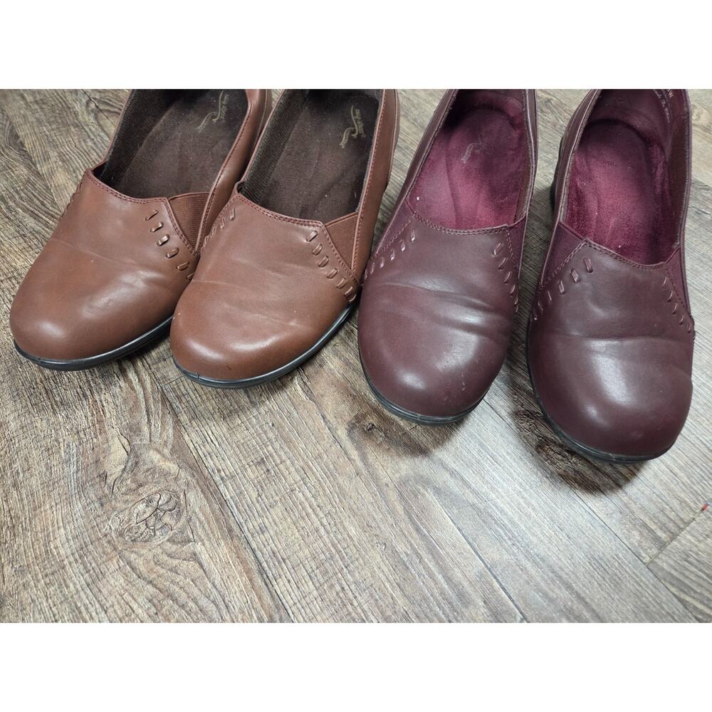 Easy Street Comfort Wear Wedge Heels Dark Red Brown Dress Shoes Size 10 - 2 Pair - Picture 5 of 10